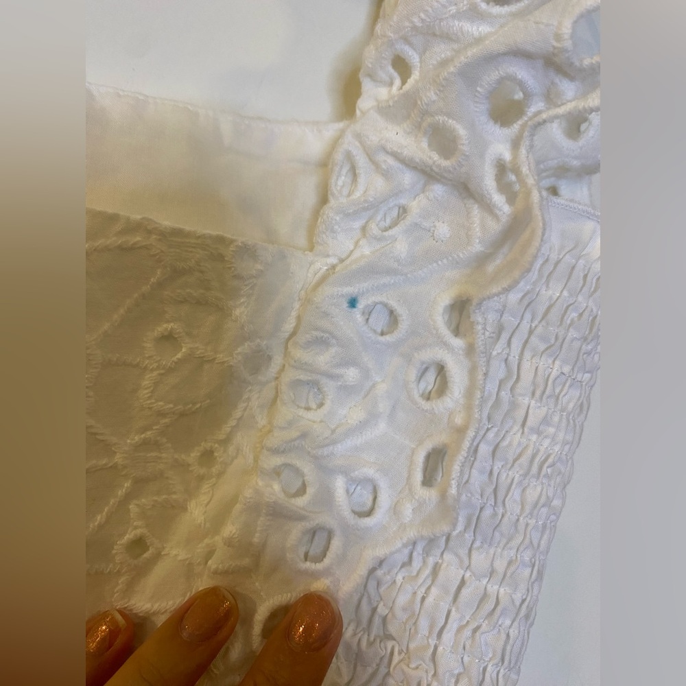 Zara White Eyelet Lace Crop Top - Picture 6 of 6